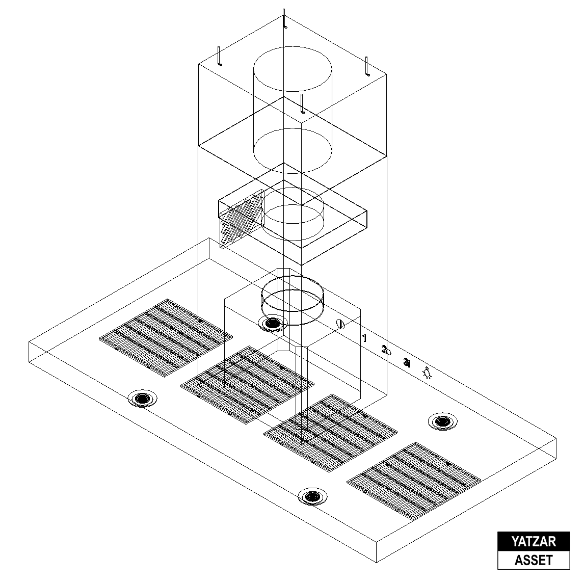 Yatzar Asset | Bosch | 4 Supra Glass 120 cm Baffle Filter Ceiling Mounted Kitchen Chimney With Suction Capacity