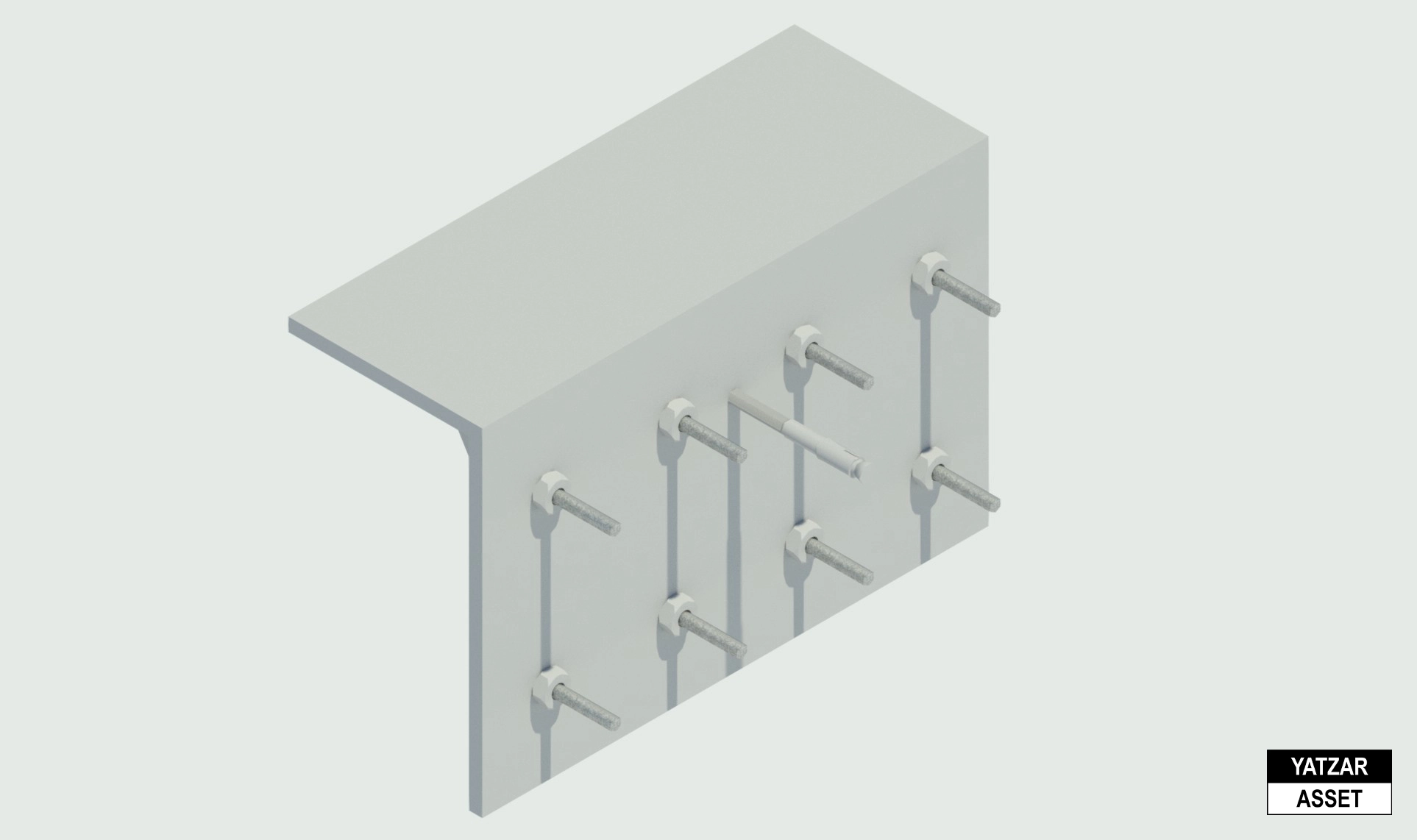 Yatzar Asset | Ingal | Bridge Barrier Mounting Bracket 16mm | Revit Model