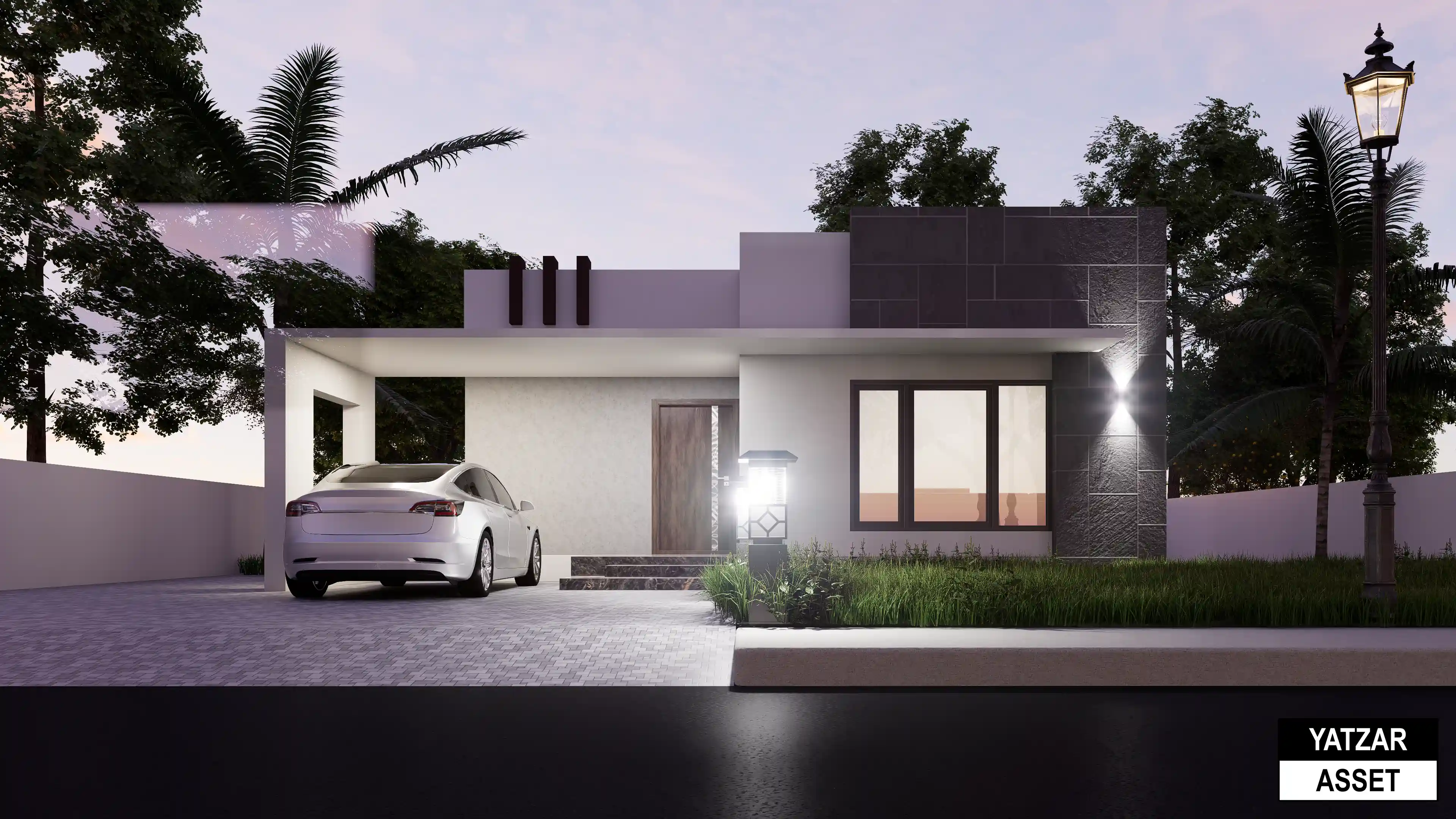 Yatzar Asset | Modern 1BHK House | Blender 3D Model | 1031 sq.ft.