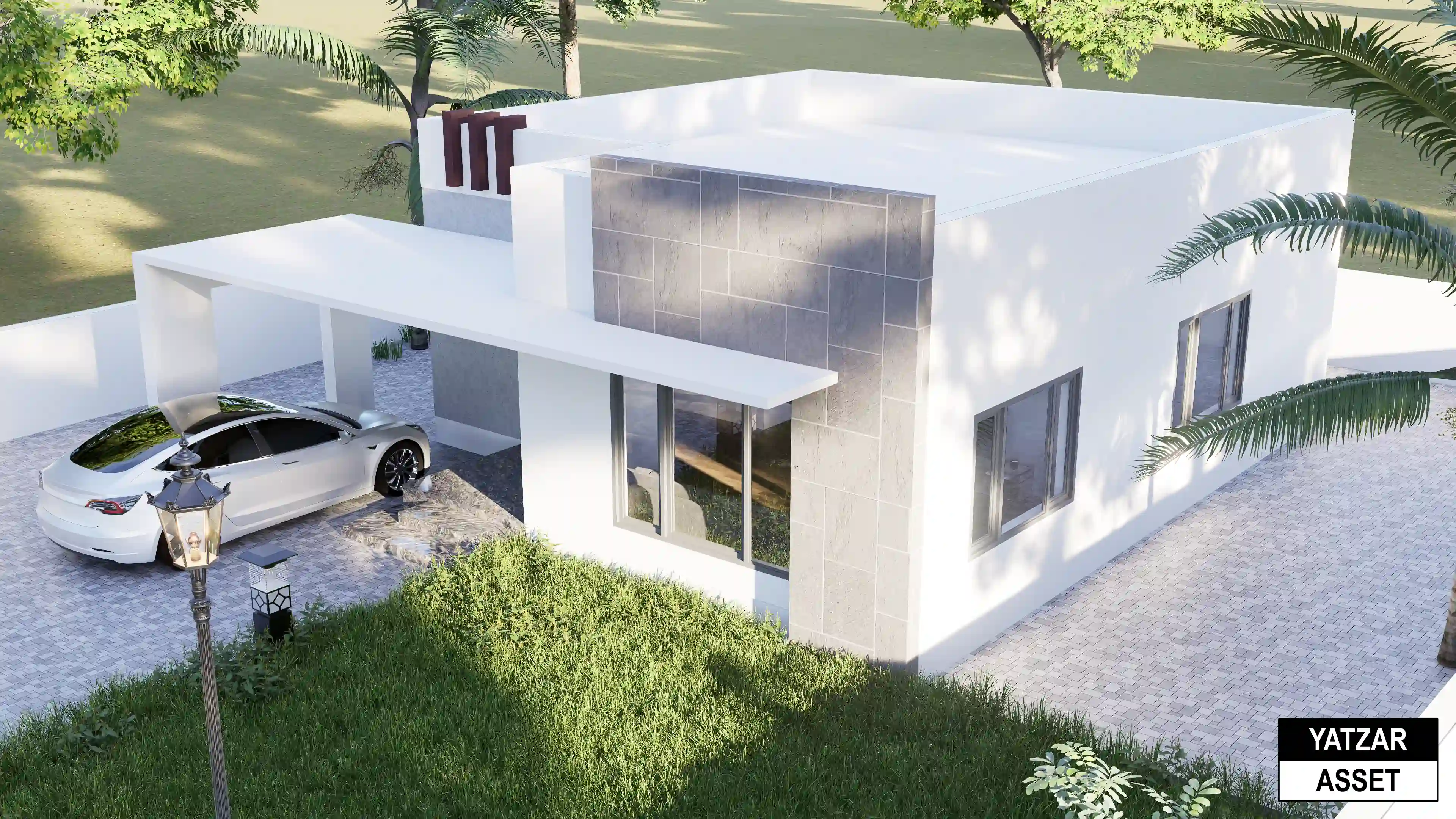 Yatzar Asset | Modern 1BHK House | Blender 3D Model | 1031 sq.ft.