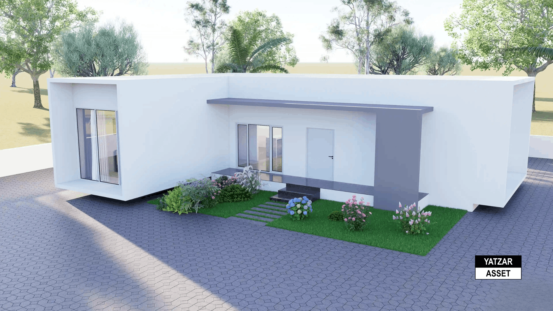 Yatzar Asset | Modern 1BHK House | Blender 3D Model | 1264 sq.ft.