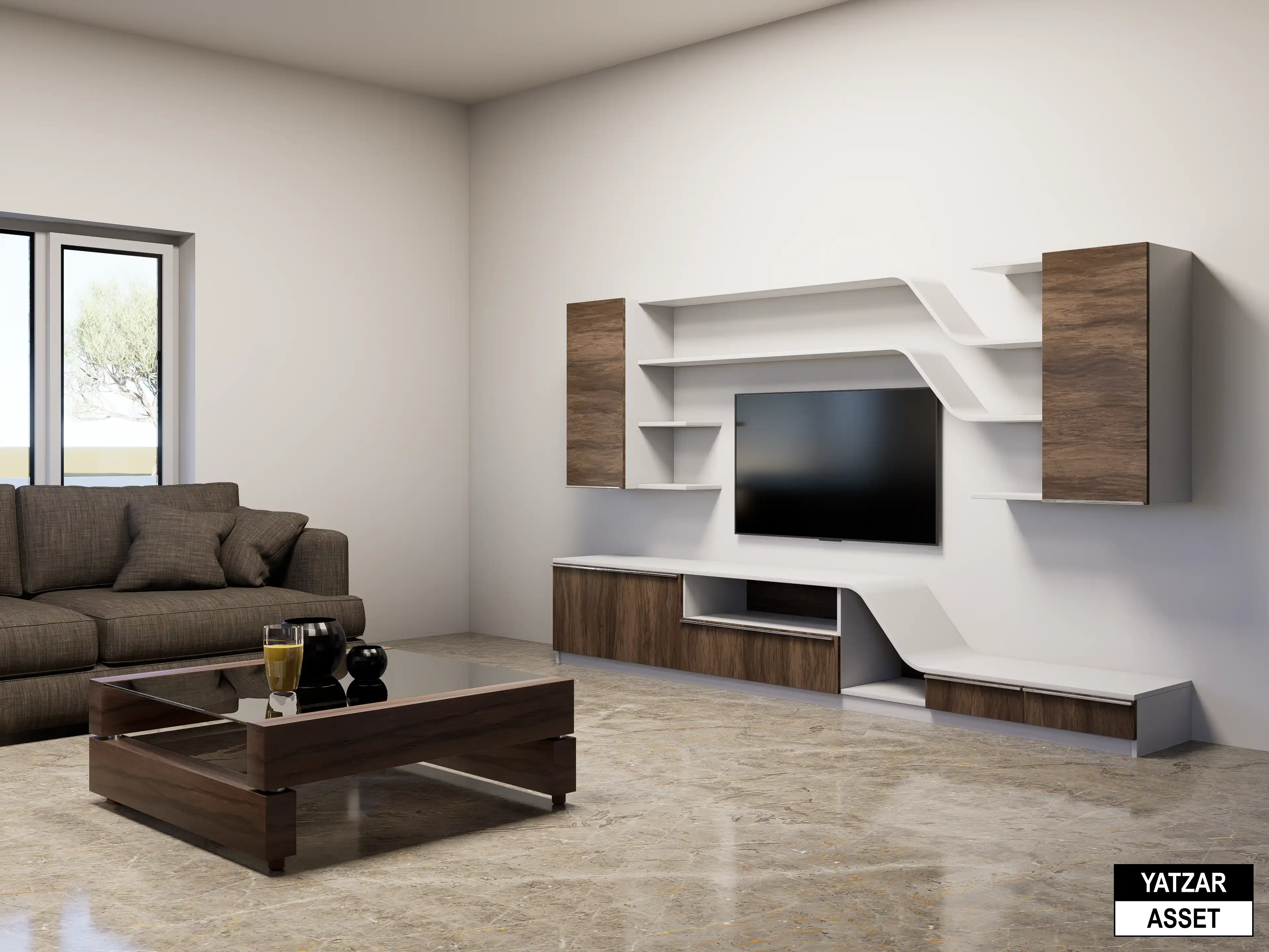 Yatzar Asset | Modern 1BHK House | Blender 3D Model | 1264 sq.ft.