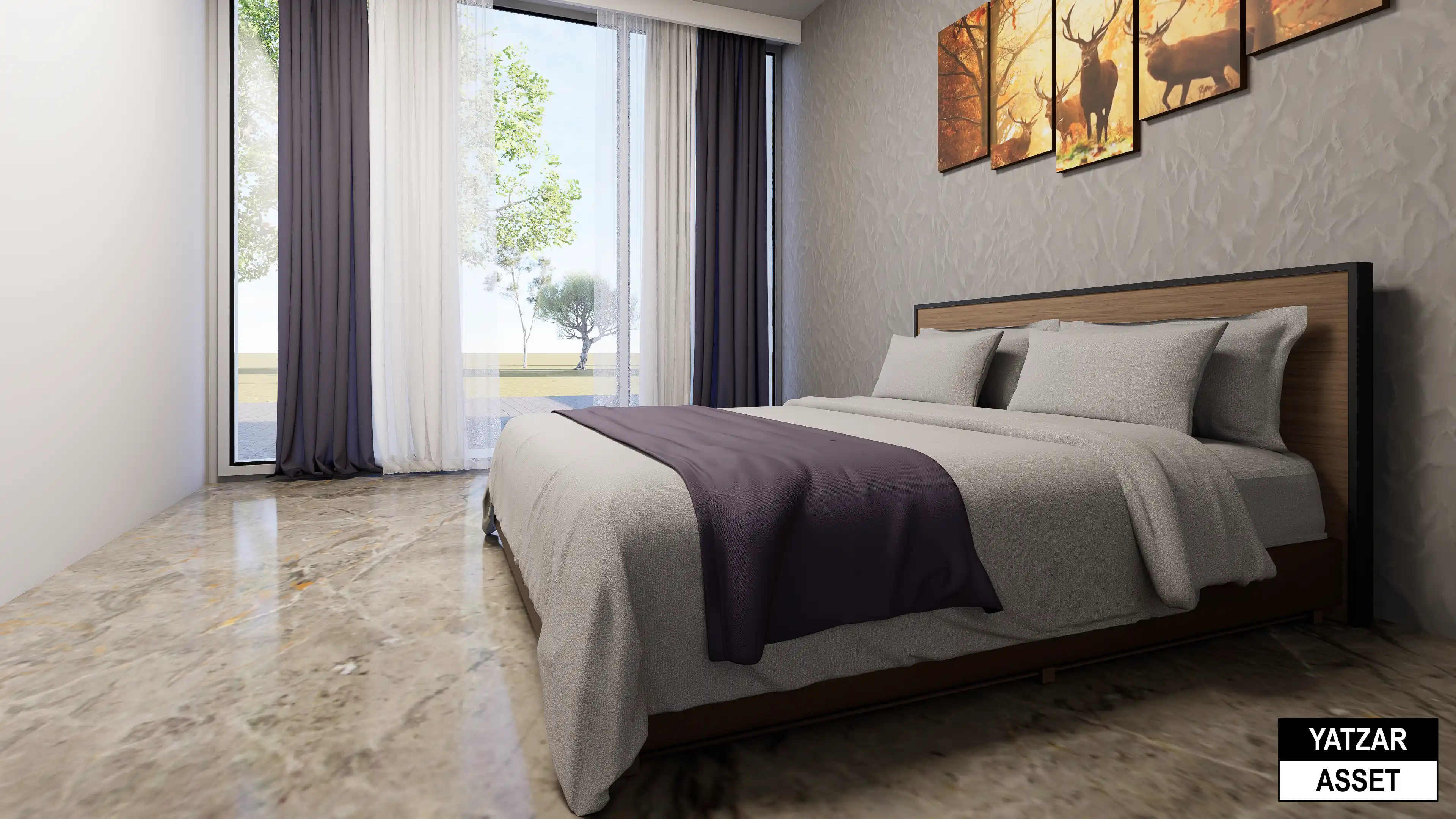 Yatzar Asset | Modern 1BHK House | Blender 3D Model | 1264 sq.ft.