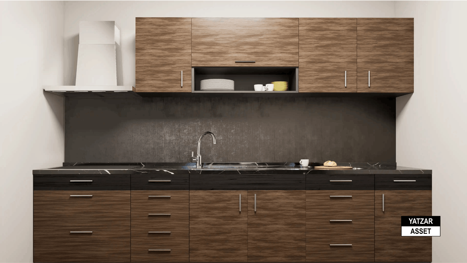 Yatzar Asset | Modern 1BHK House | Blender 3D Model | 1264 sq.ft.