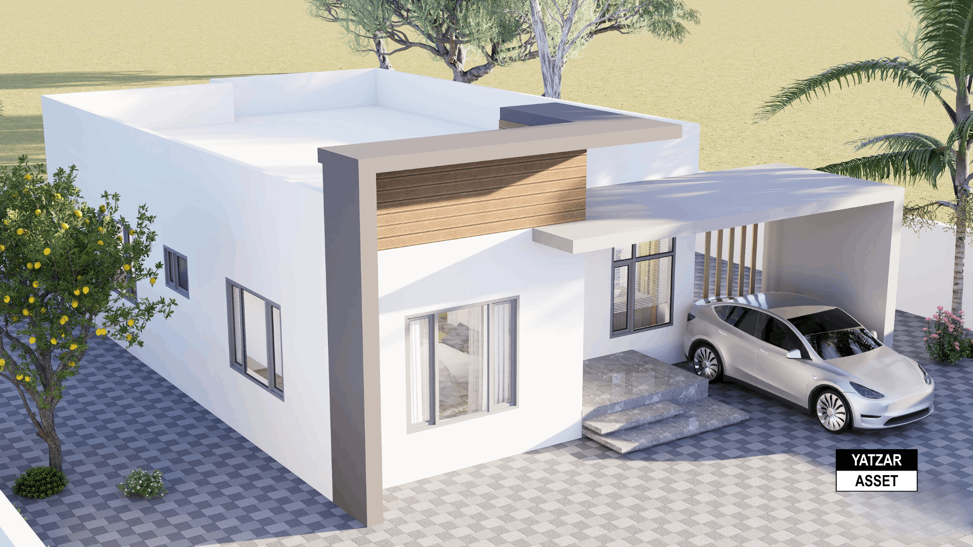 Yatzar Asset | Modern 2BHK House | Blender 3D Model | 1308 sq.ft.