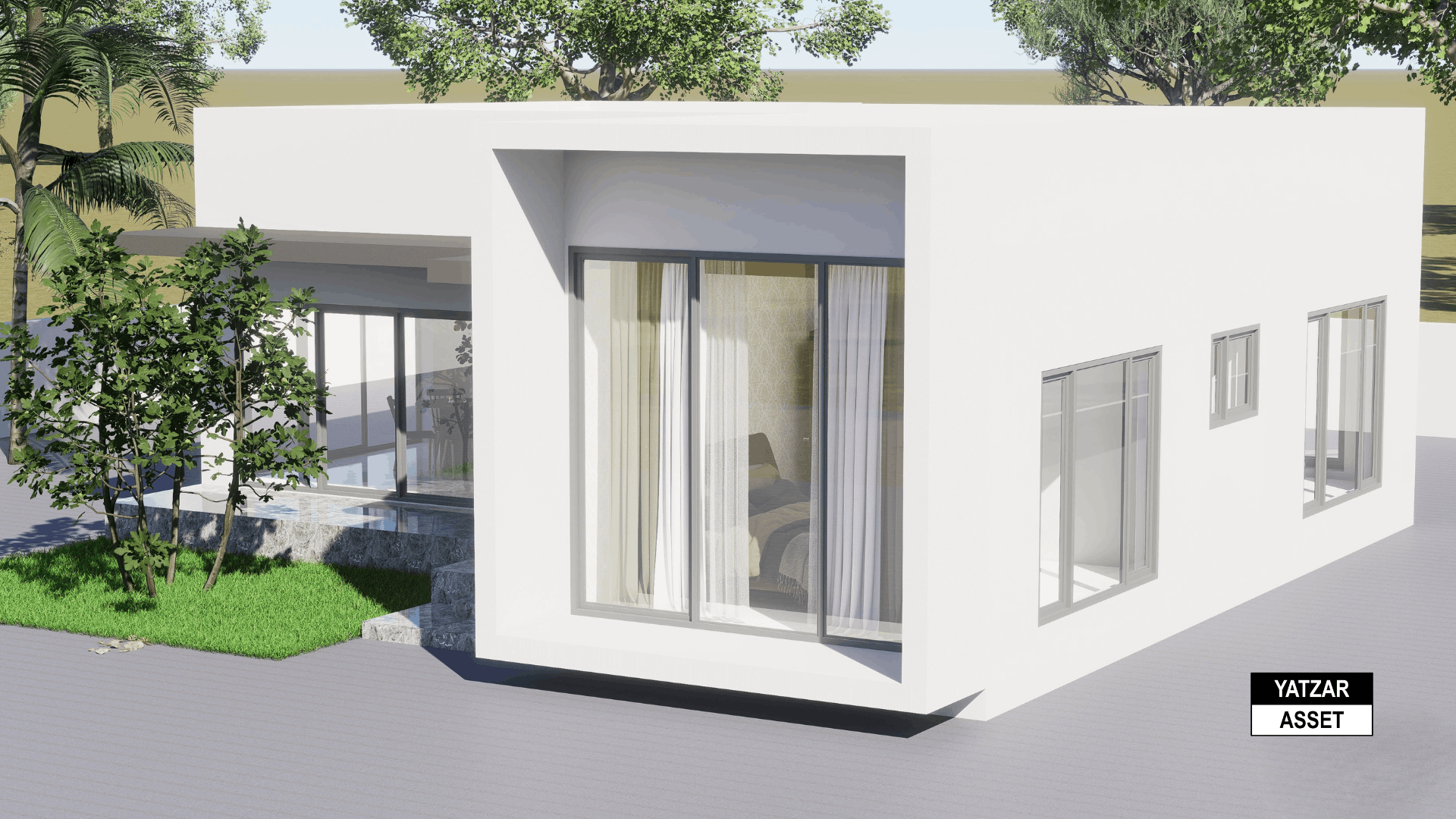 Yatzar Asset | Modern 2BHK House | Blender 3D Model | 1161 sq.ft.