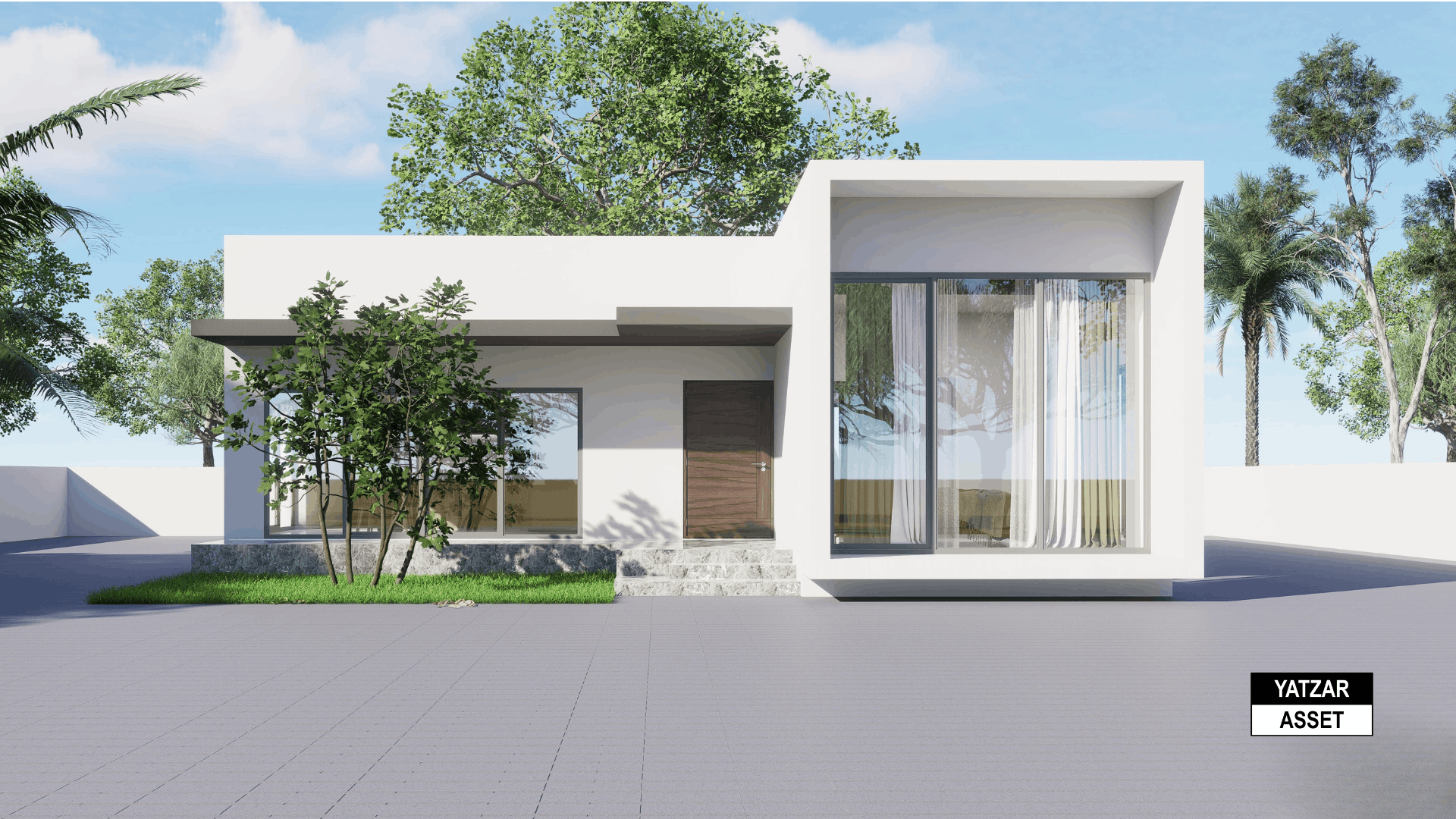 Yatzar Asset | Modern 2BHK House | Blender 3D Model | 1161 sq.ft.