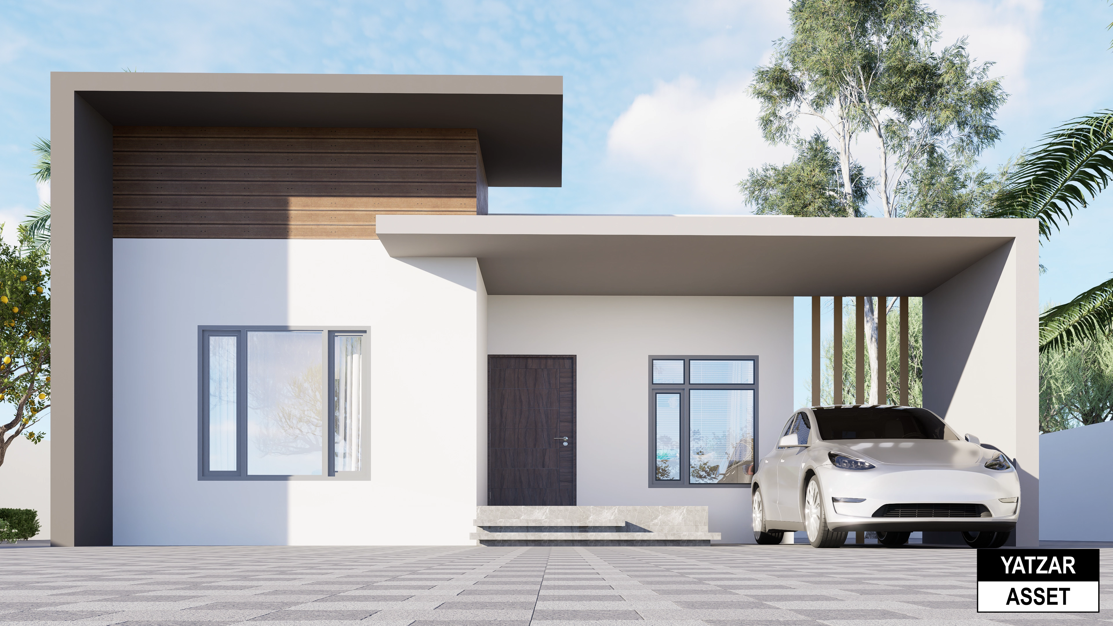 Yatzar Asset | Modern 2BHK House | Blender 3D Model | 1308 sq.ft.