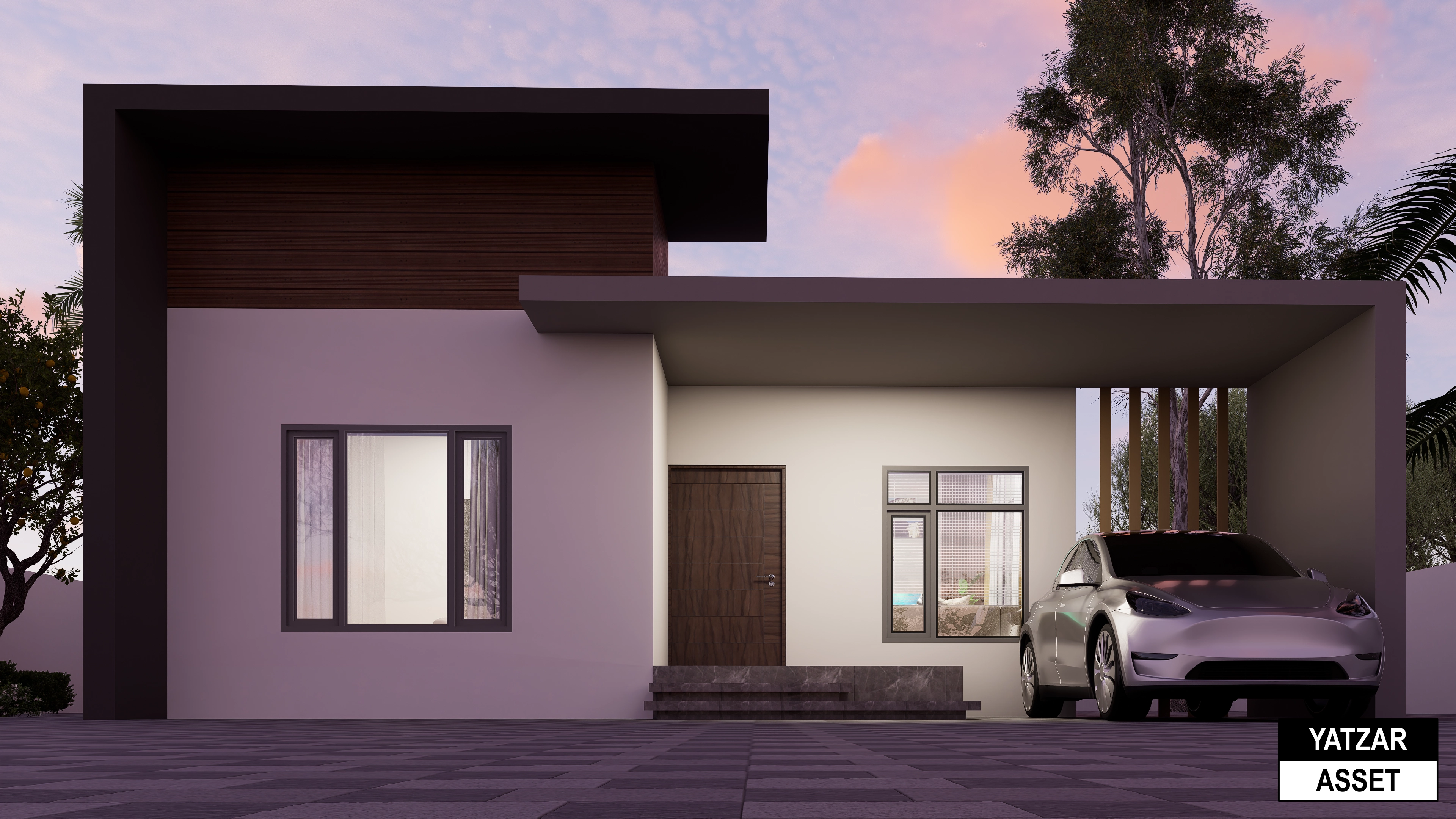 Yatzar Asset | Modern 2BHK House | Blender 3D Model | 1308 sq.ft.