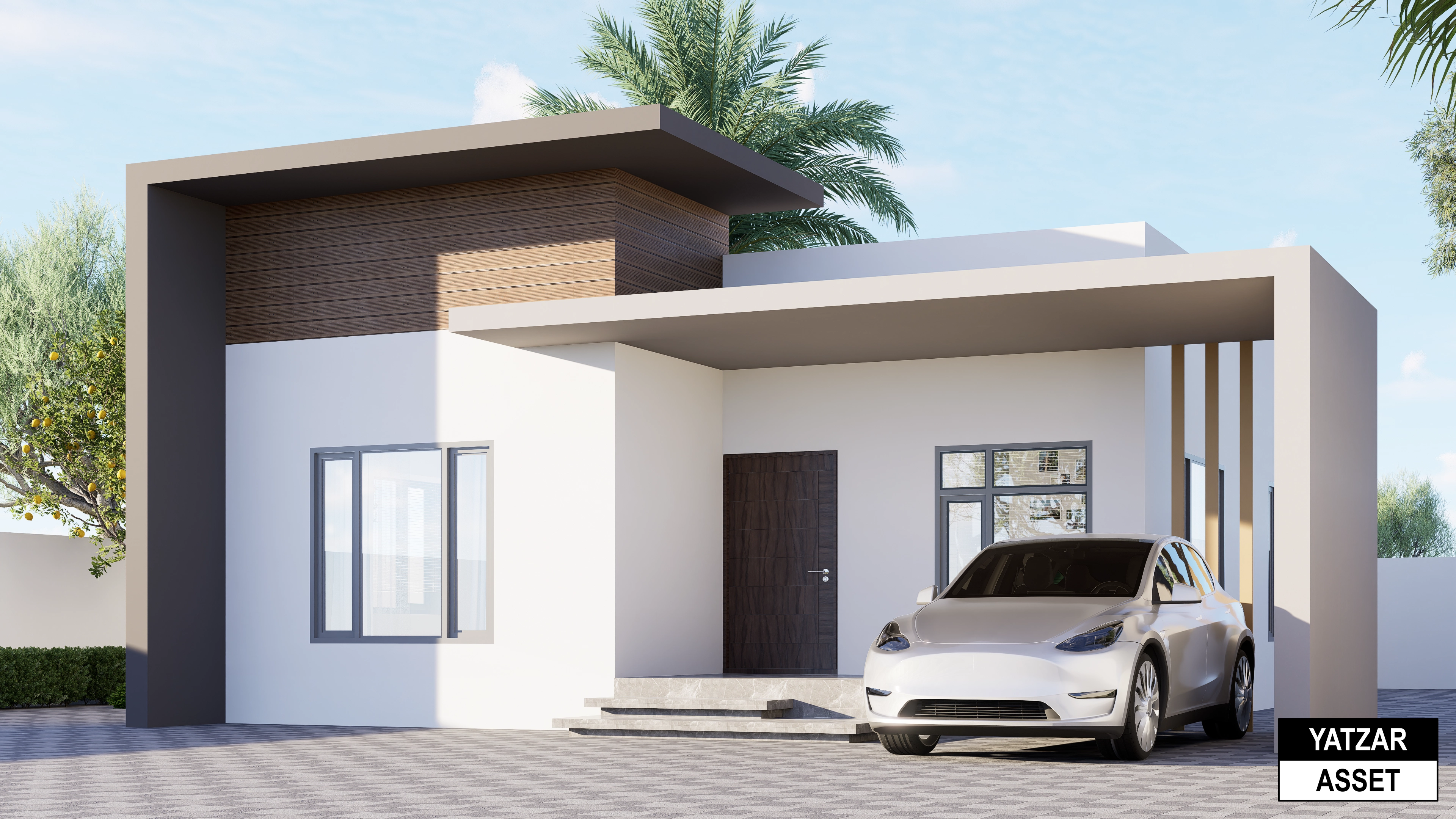 Yatzar Asset | Modern 2BHK House | Blender 3D Model | 1308 sq.ft.