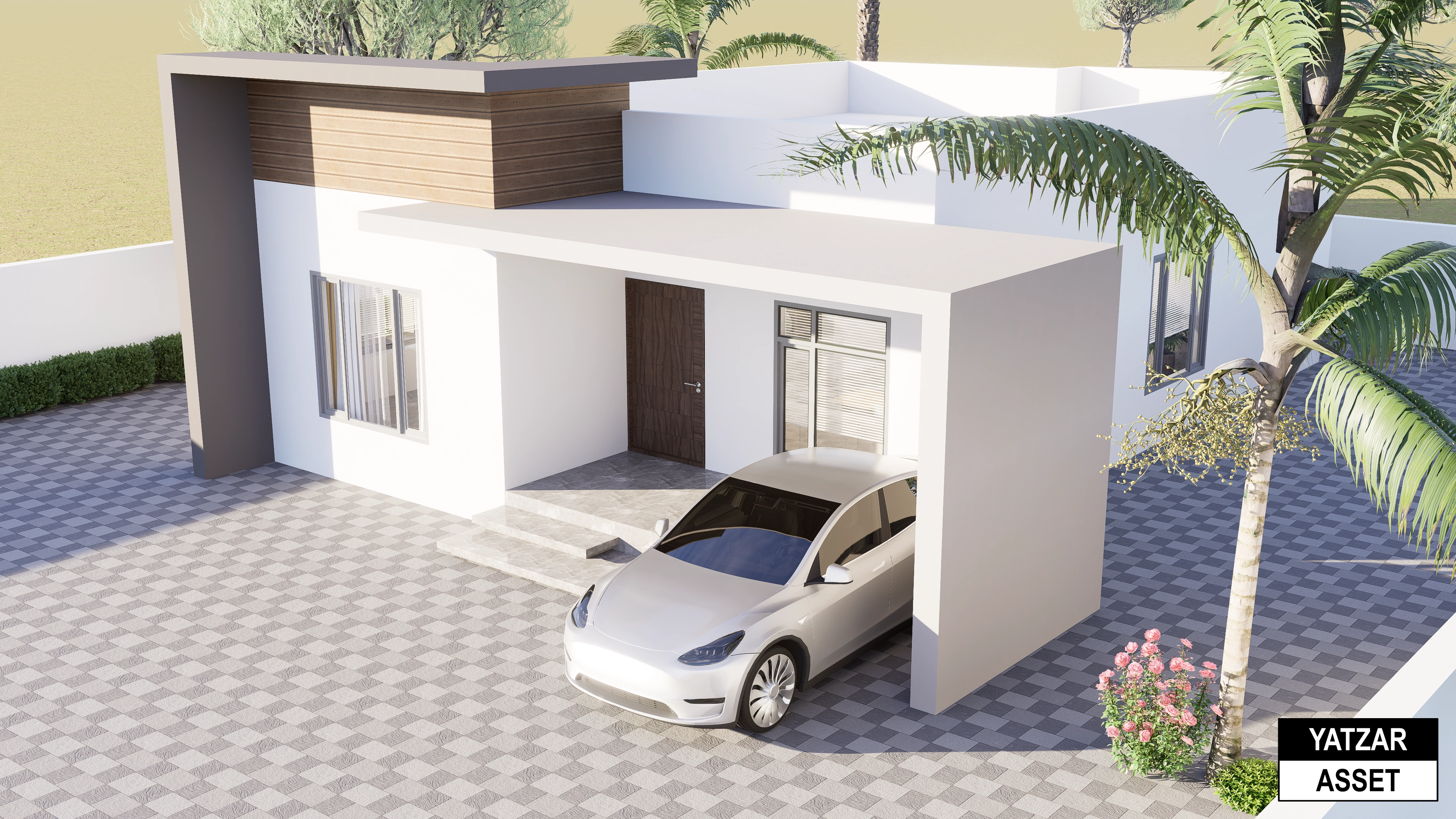 Yatzar Asset | Modern 2BHK House | Blender 3D Model | 1308 sq.ft.