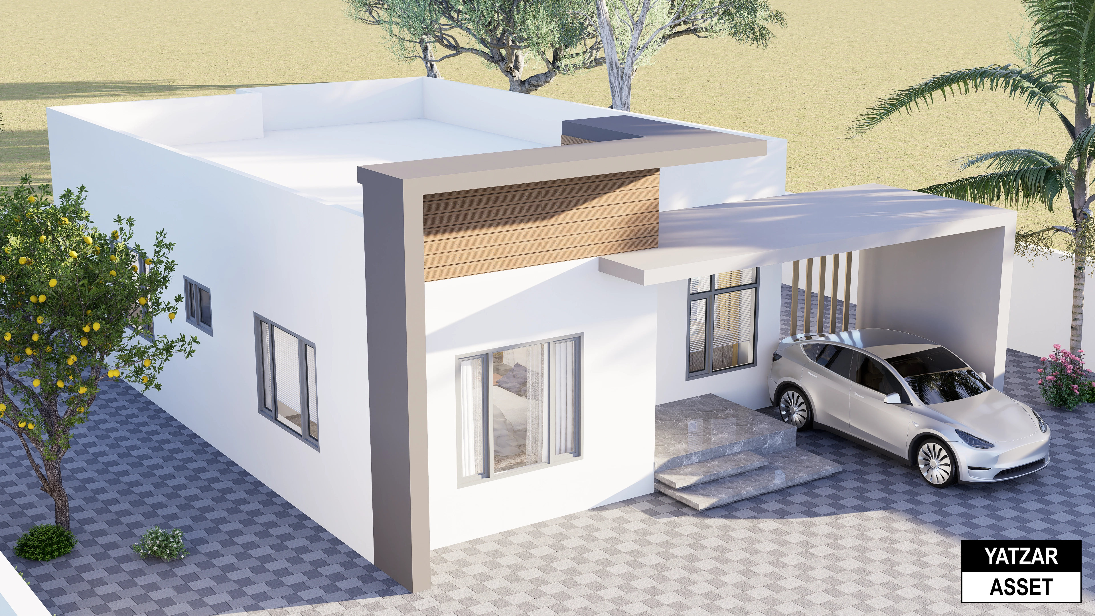 Yatzar Asset | Modern 2BHK House | Blender 3D Model | 1308 sq.ft.