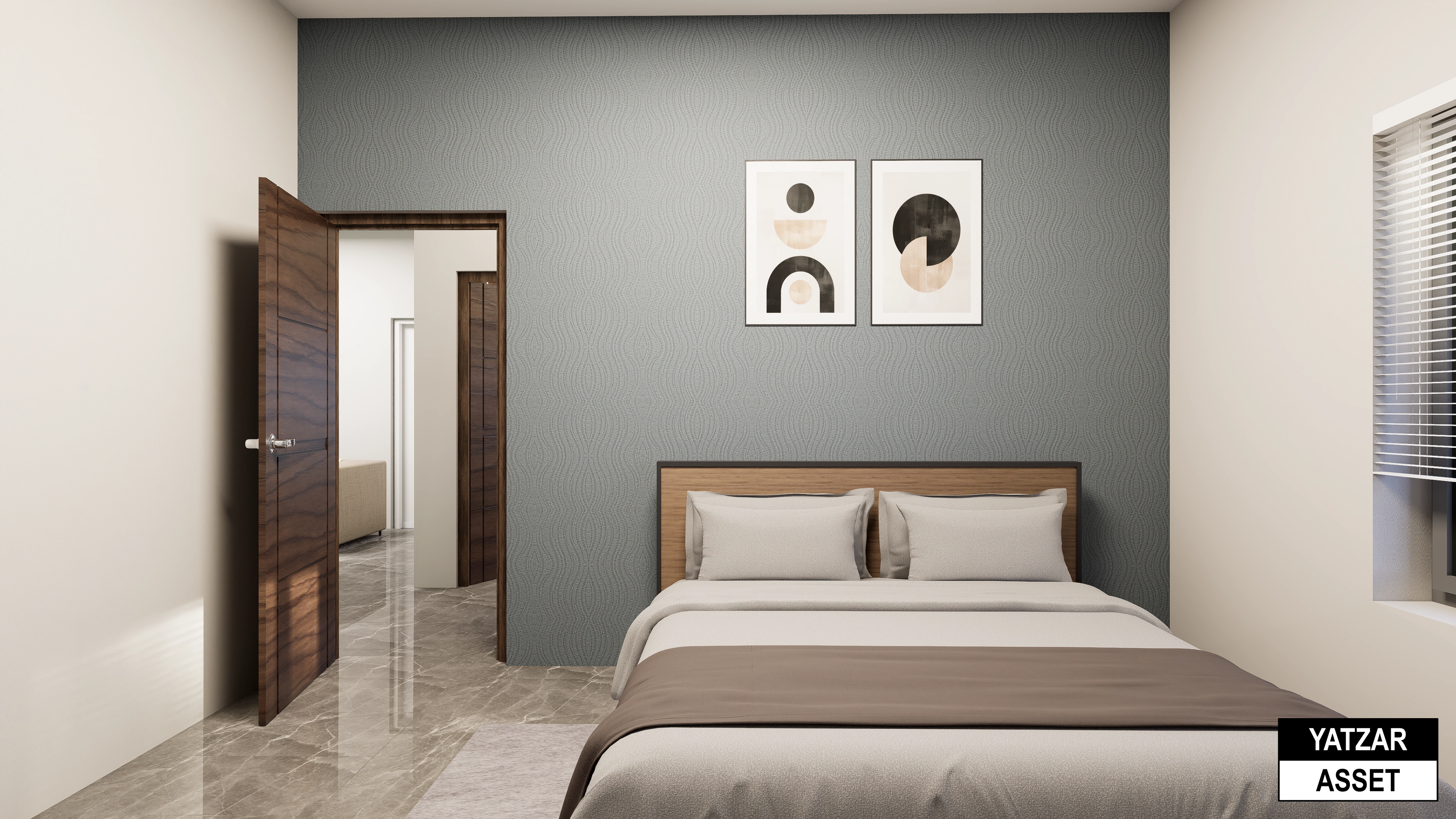 Yatzar Asset | Modern 2BHK House | Blender 3D Model | 1308 sq.ft.