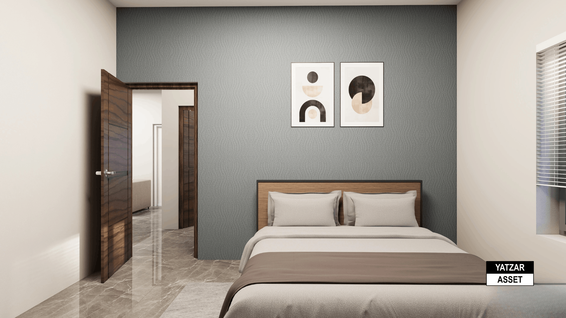 Yatzar Asset | Modern 2BHK House | Blender 3D Model | 1308 sq.ft.