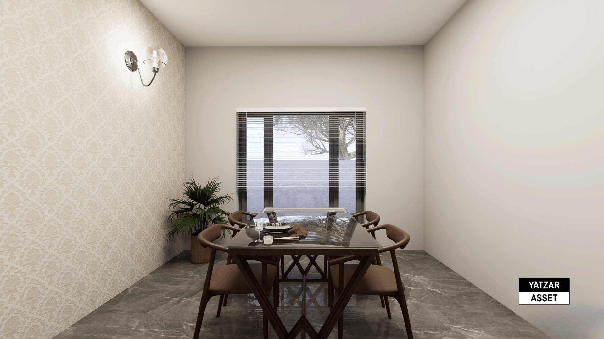 Yatzar Asset | Modern 2BHK House | Blender 3D Model | 1308 sq.ft.