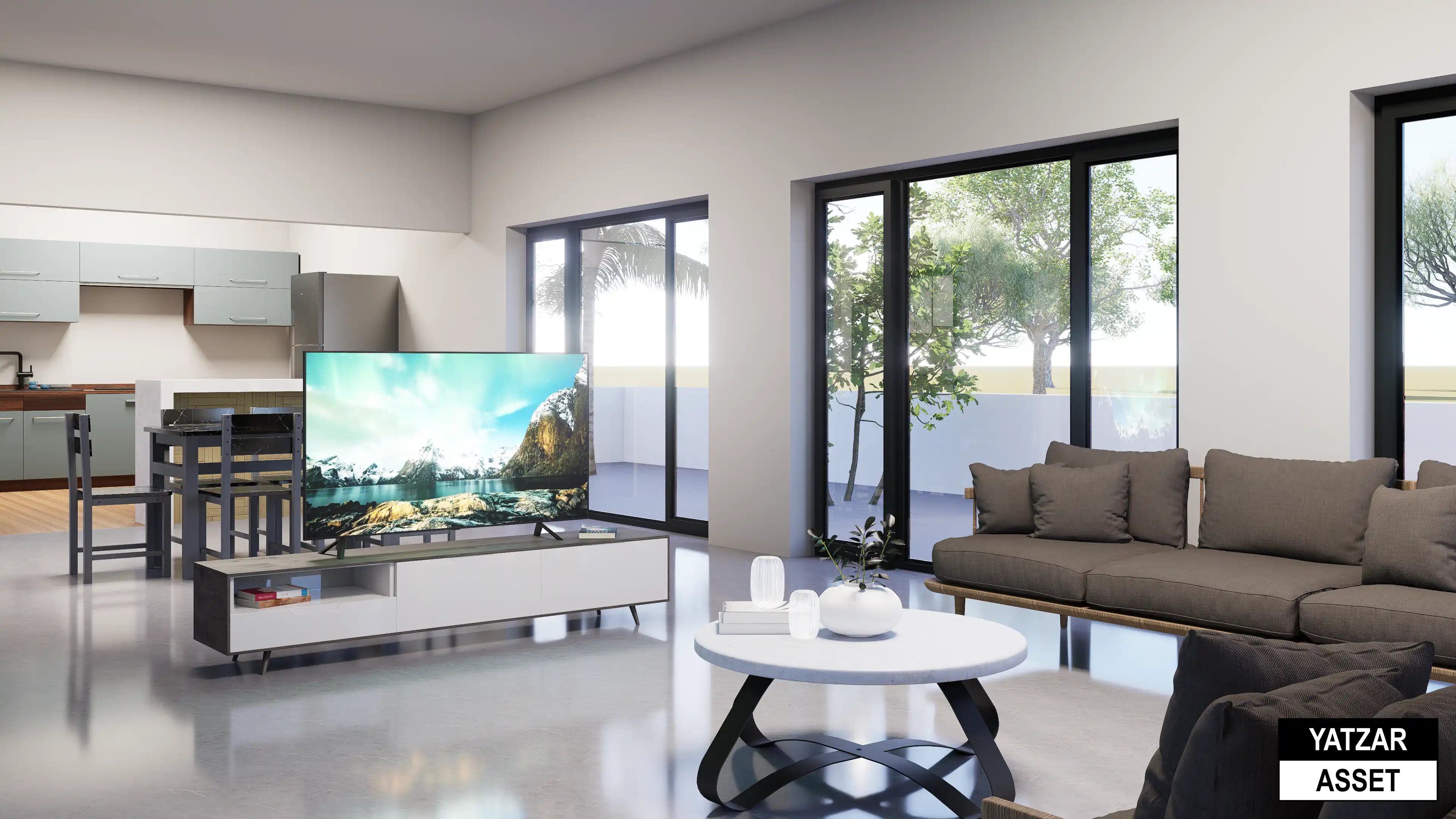 Yatzar Asset | Modern 2BHK House | Blender 3D Model | 1539 sq.ft.