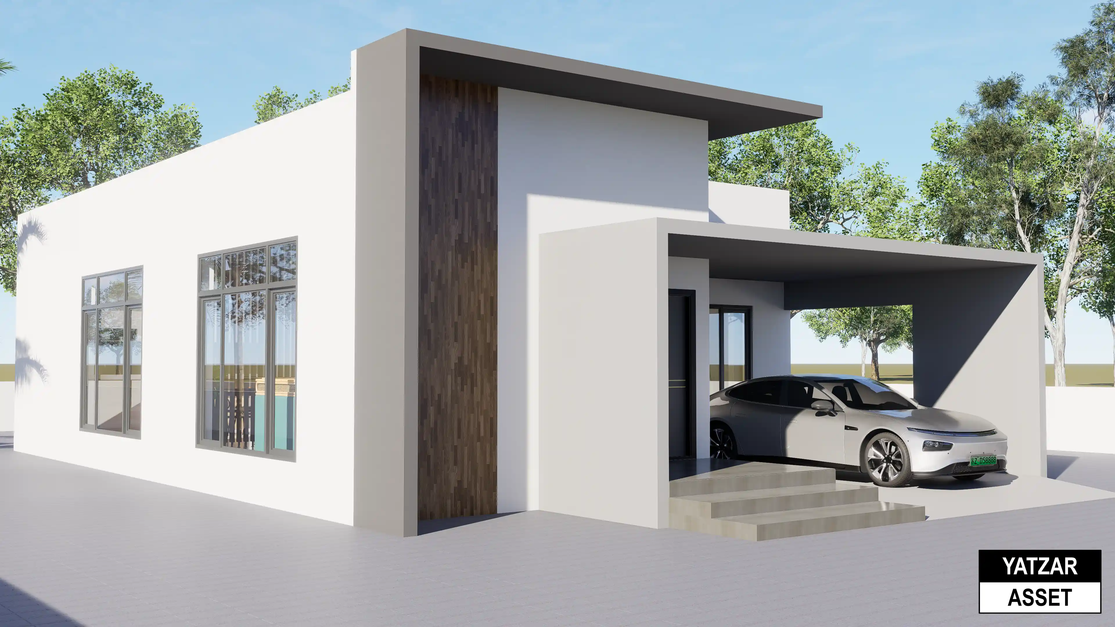Yatzar Asset | Modern 2BHK House | Blender 3D Model | 1619 sq.ft.