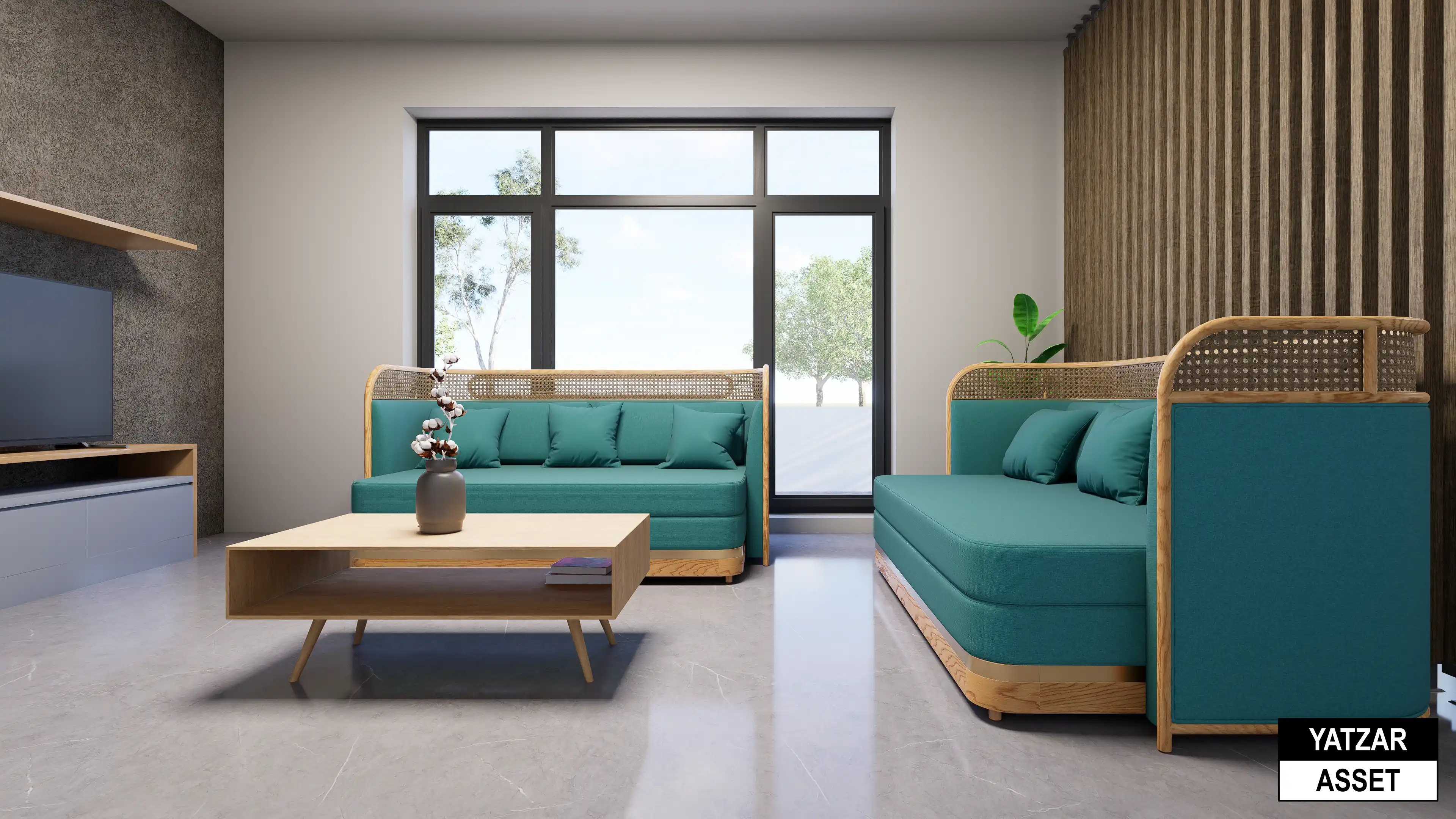 Yatzar Asset | Modern 2BHK House | Blender 3D Model | 1619 sq.ft.