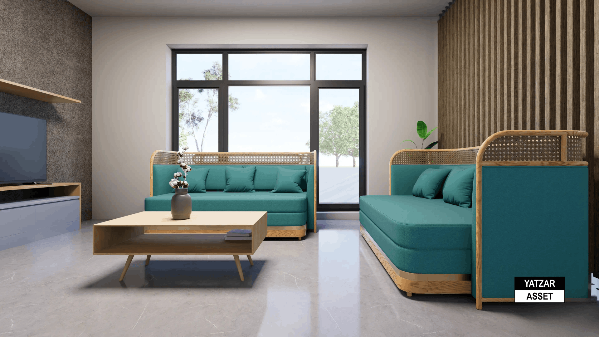 Yatzar Asset | Modern 2BHK House | Blender 3D Model | 1619 sq.ft.