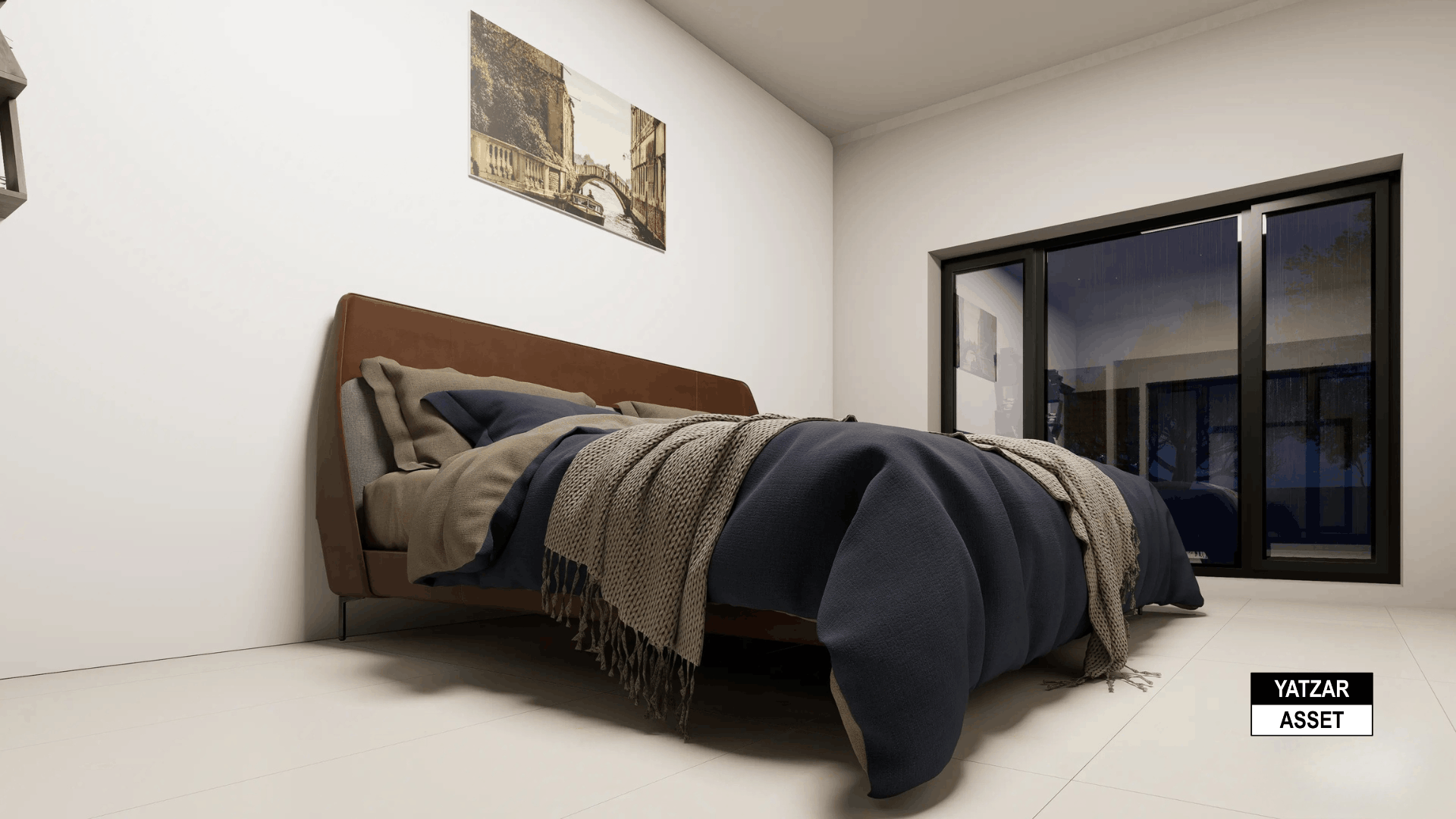 Yatzar Asset | Modern Sloped Roof 1BHK House | Blender 3D Model | 1348 sq.ft.