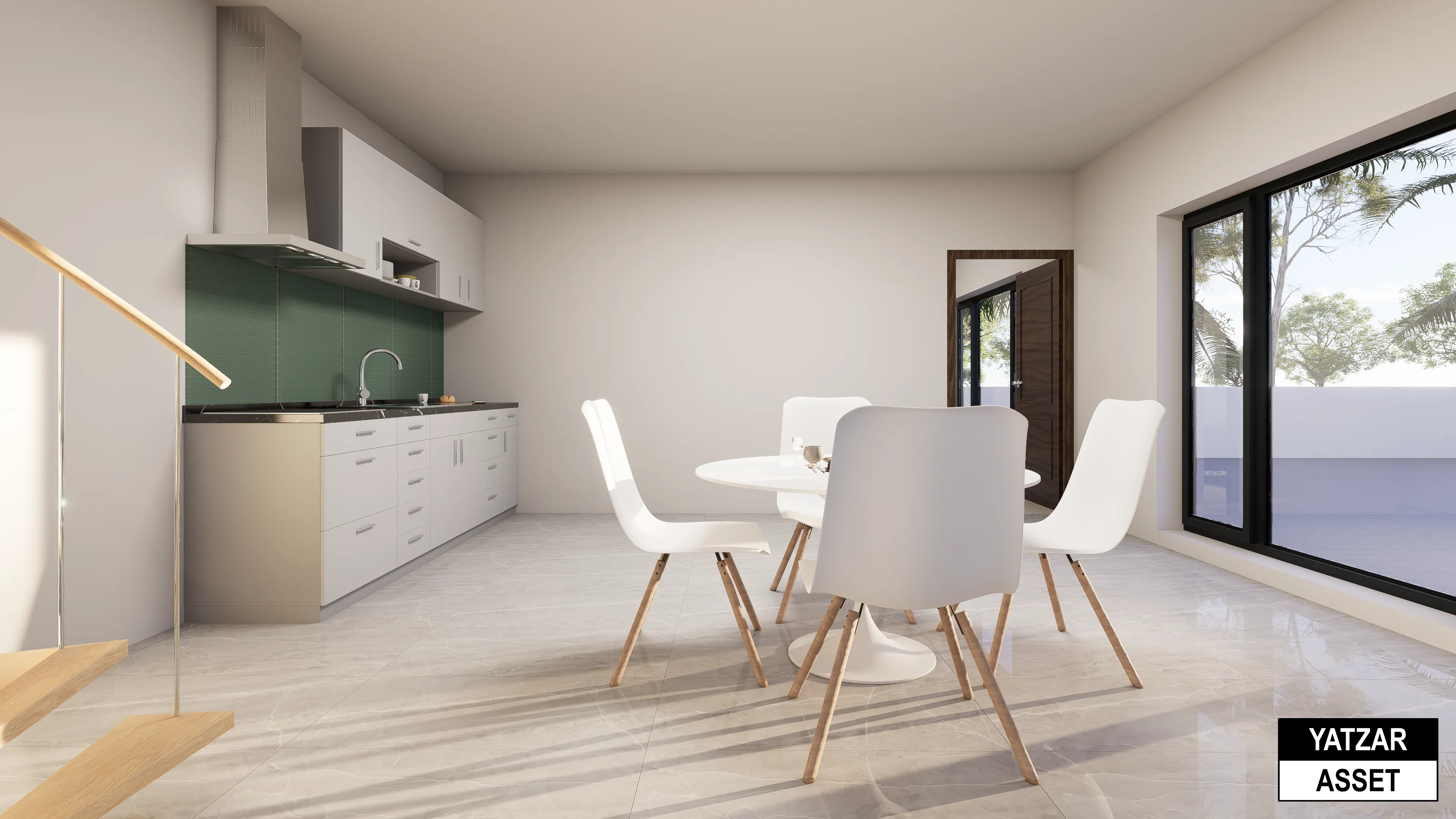 Yatzar Asset | Modern Sloped Roof 1BHK House | Blender 3D Model | 1348 sq.ft.