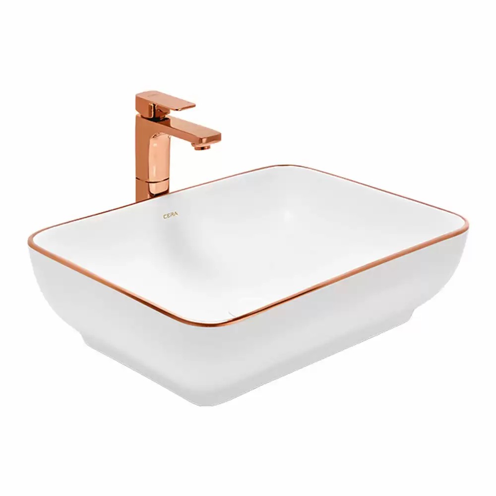 Yatzar Asset Cera | Cera Lustre Glitz Campa L Glitz Thin Rim Tabletop Wash Basin - Rose Gold