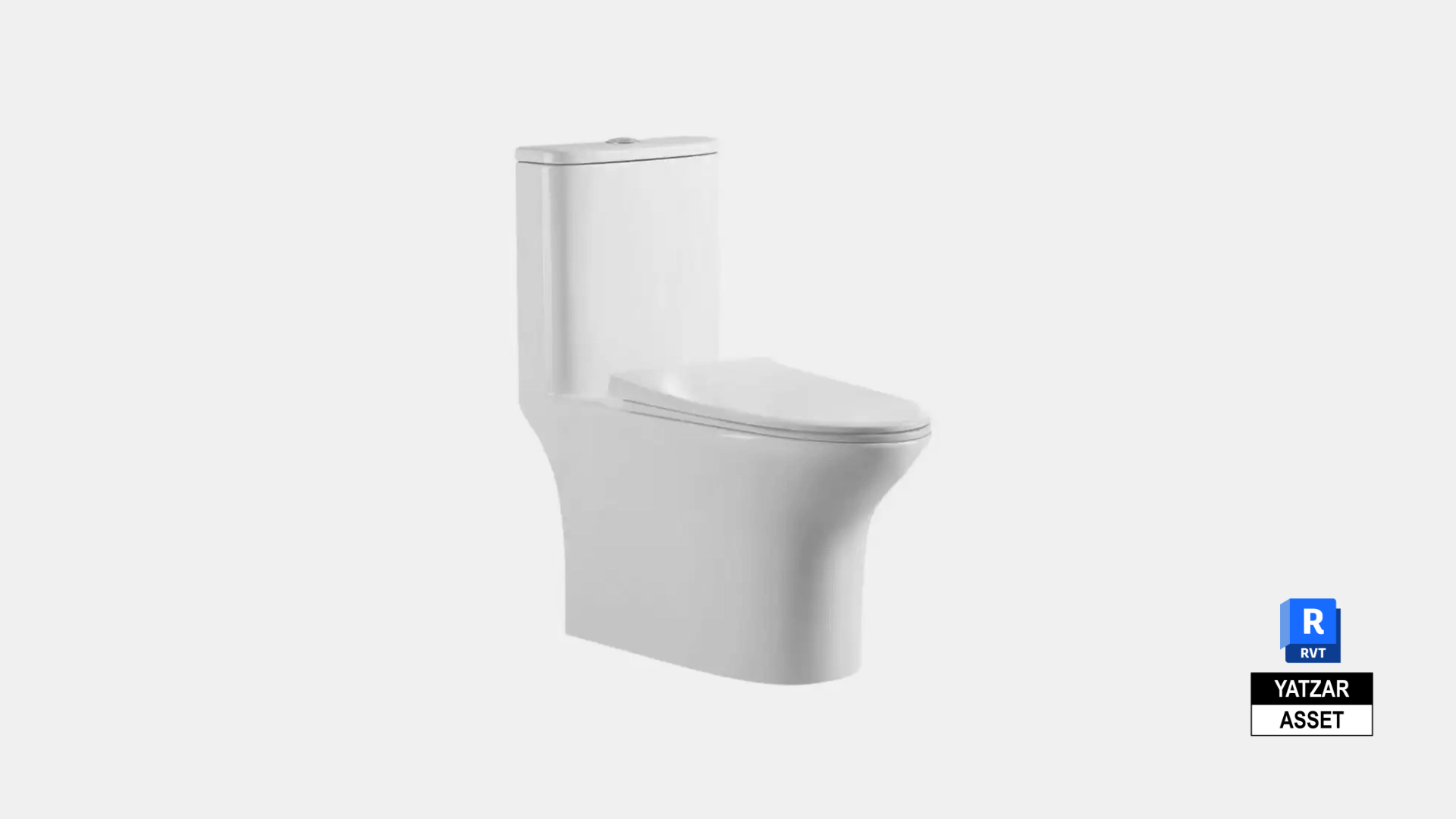 Yatzar Asset | Jaquar | Fusion Rimless Single Piece Western Commode with UF Soft Close Slim Seat Cover| Revit Model