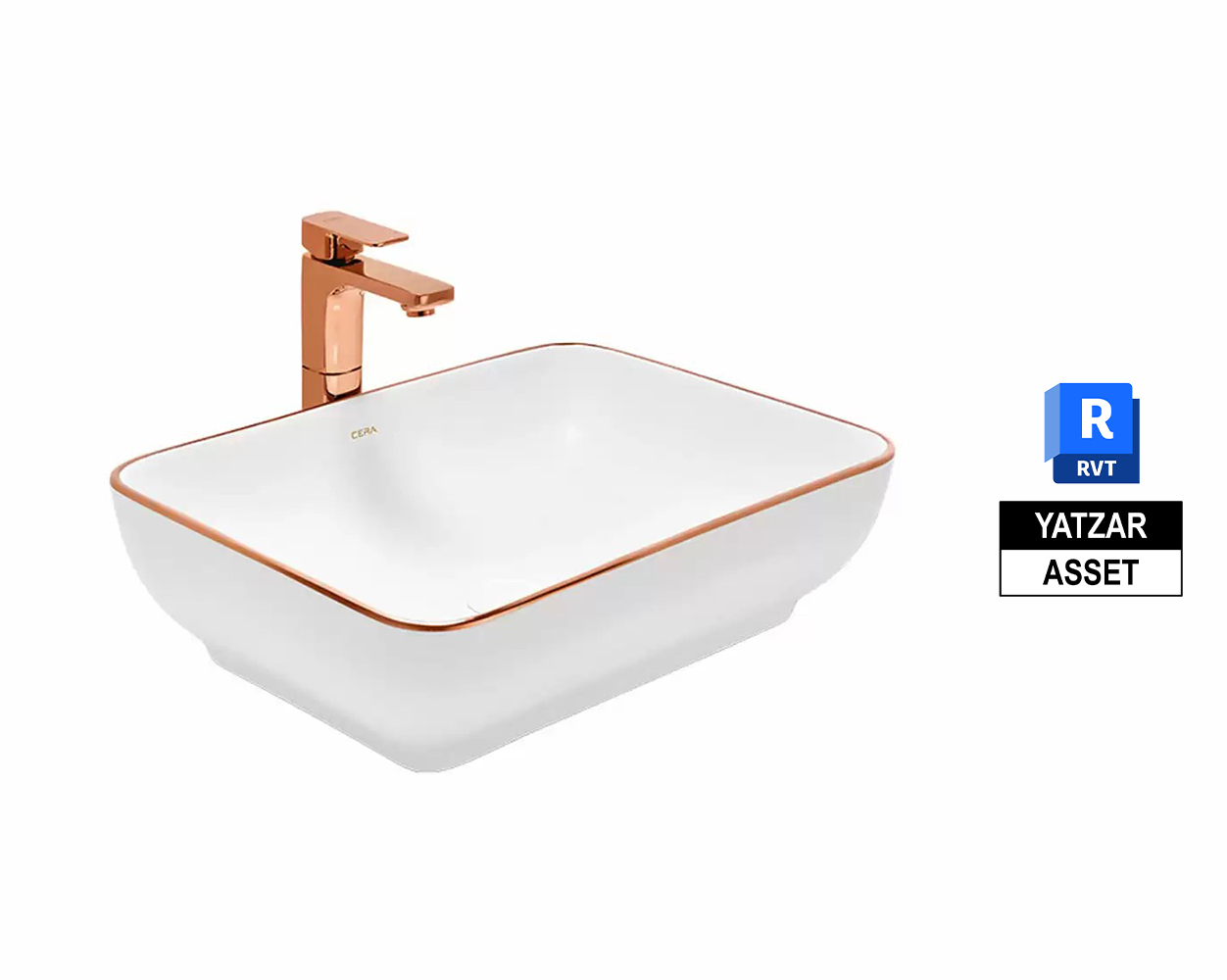Yatzar Asset Cera | Cera Lustre Glitz Campa L Glitz Thin Rim Tabletop Wash Basin - Rose Gold