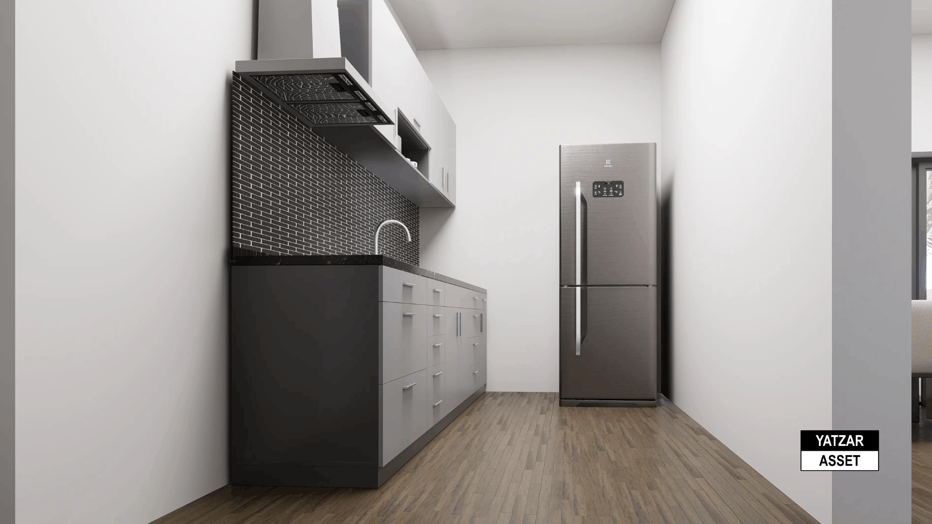Yatzar Asset | Modern 1BHK House | Blender 3D Model | 1031 sq.ft.