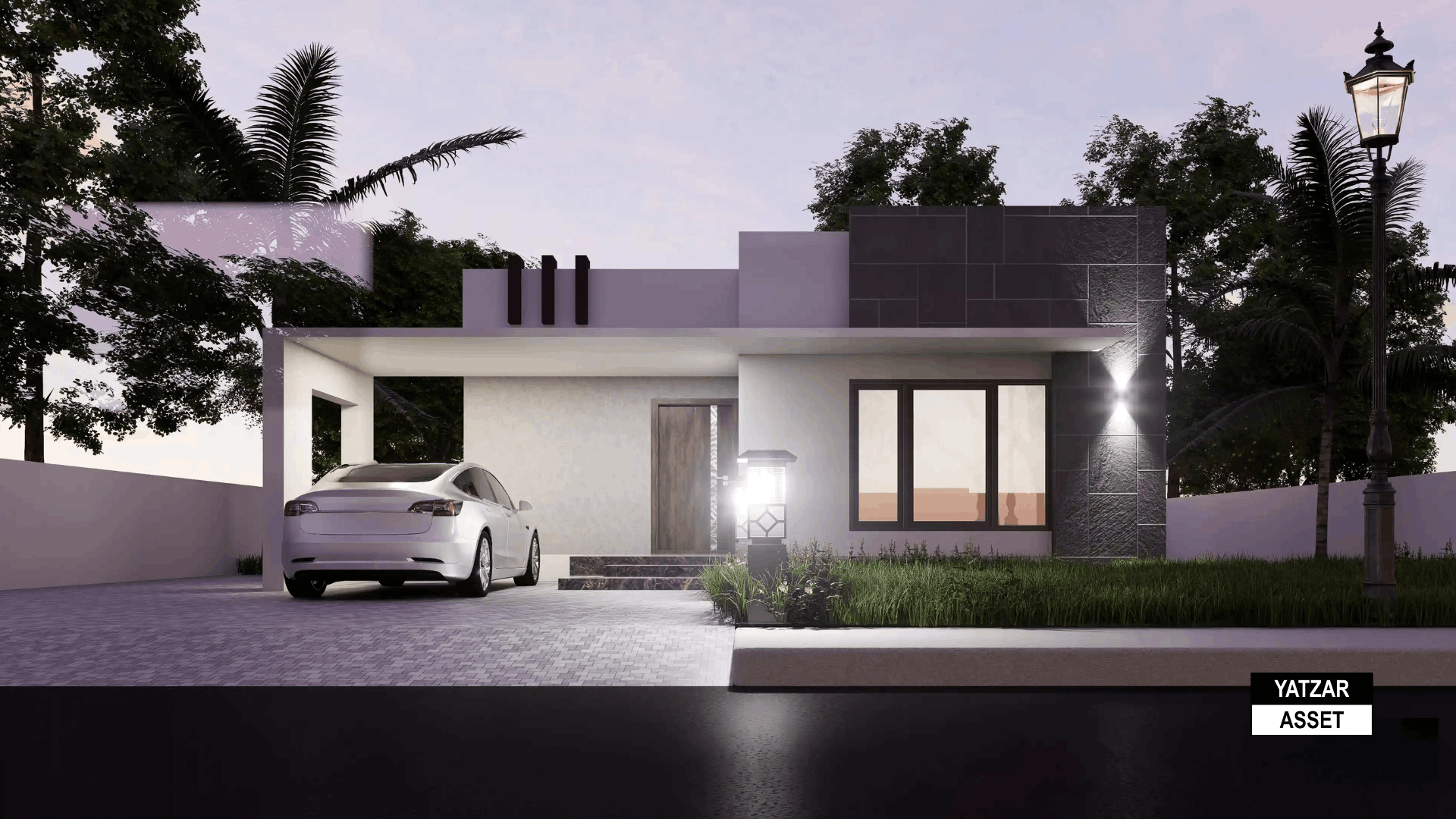 Yatzar Asset | Modern 1BHK House | Blender 3D Model | 1031 sq.ft.