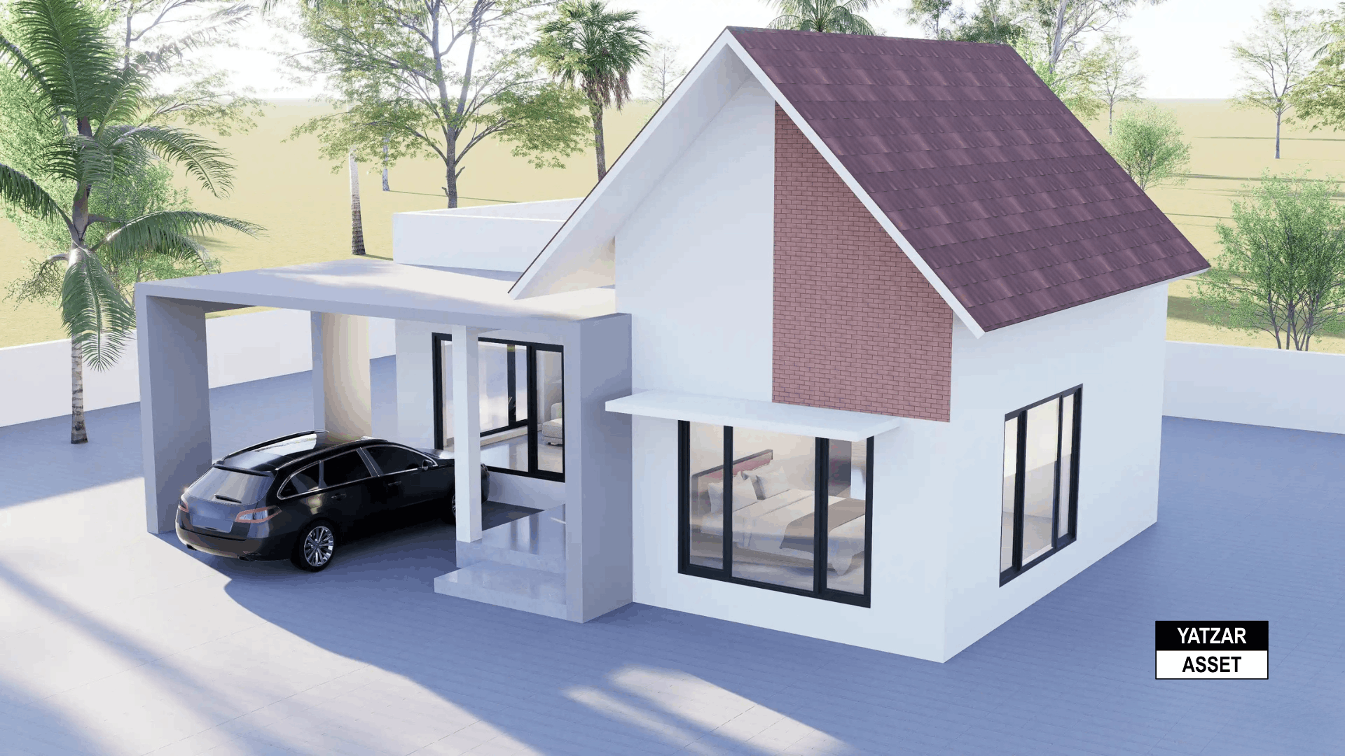 Yatzar Asset | Modern 1BHK House | Blender 3D Model | 1177 sq.ft.