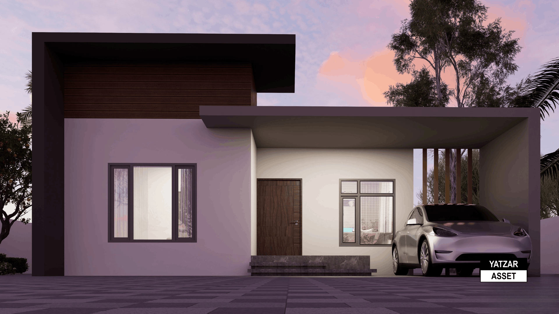 Yatzar Asset | Modern 2BHK House | Blender 3D Model | 1308 sq.ft.