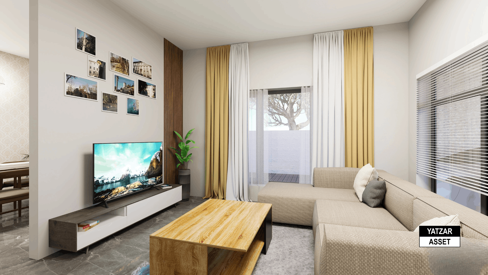 Yatzar Asset | Modern 2BHK House | Blender 3D Model | 1308 sq.ft.