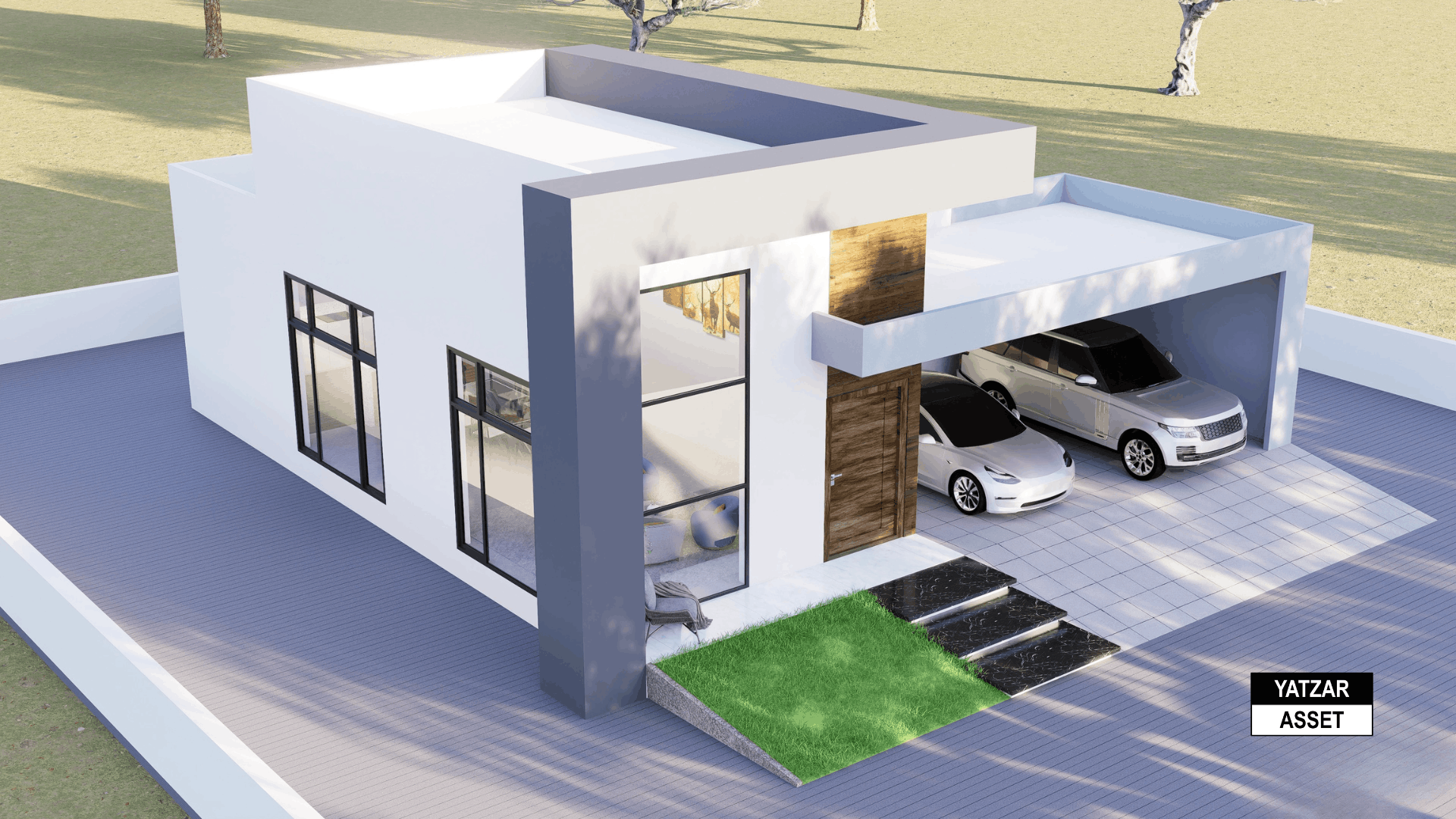 Yatzar Asset | Modern 2BHK House | Blender 3D Model | 1815 sq.ft.