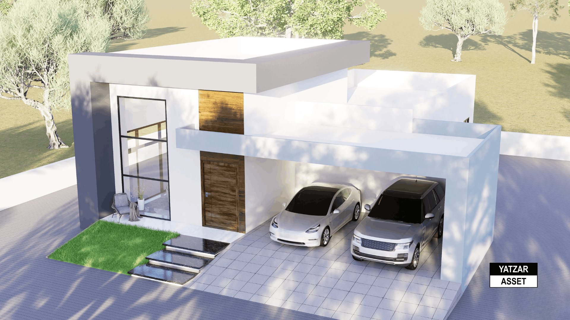 Yatzar Asset | Modern 2BHK House | Blender 3D Model | 1815 sq.ft.