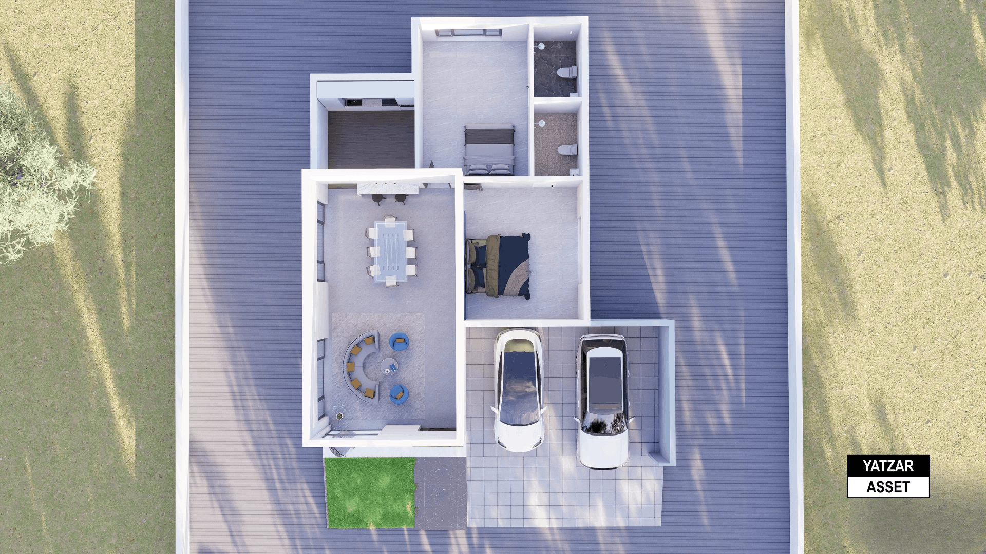 Yatzar Asset | Modern 2BHK House | Blender 3D Model | 1815 sq.ft.