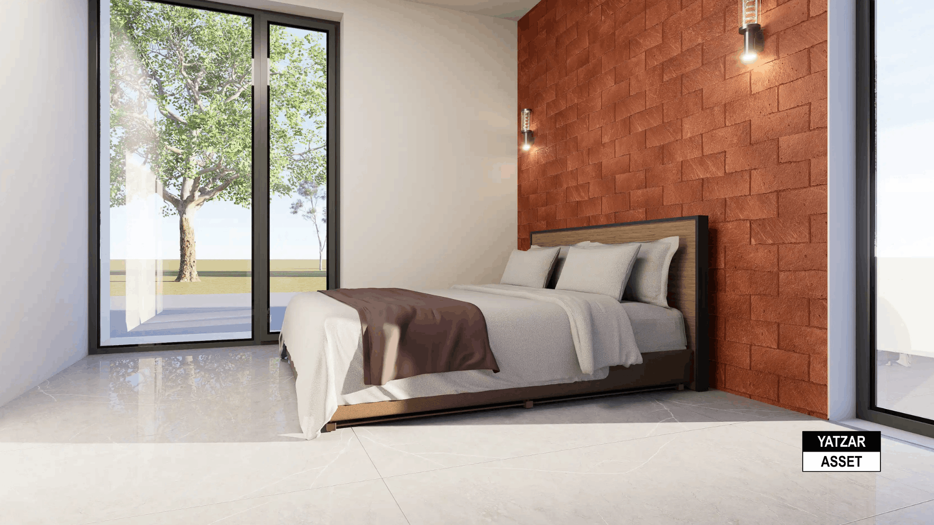 Yatzar Asset | Modern Sloped Roof 1BHK House | Blender 3D Model | 1264 sq.ft.