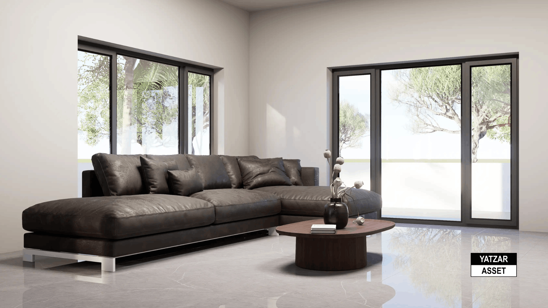 Yatzar Asset | Modern Sloped Roof 1BHK House | Blender 3D Model | 1264 sq.ft.