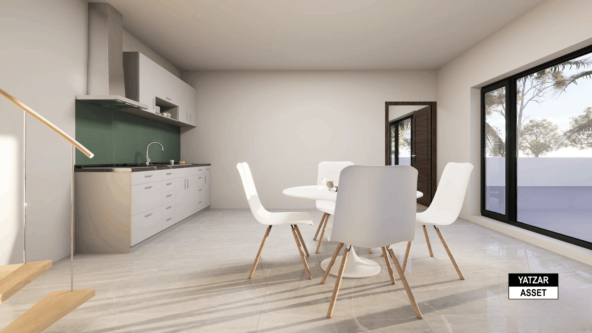 Yatzar Asset | Modern Sloped Roof 1BHK House | Blender 3D Model | 1348 sq.ft.